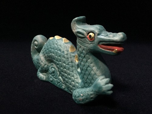 P1129 / Estatua Dragón OKIMONO / Interior / Japonés Vintage - Imagen 4 de 11