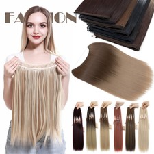 Hidden Secret Wire In One Piece Ring Hair Extensions Head Band Real As Human US