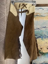 Chap - Parel by Gerald roberts suede leather western fringe Kids  chaps Size 4