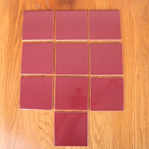 10 Pc Burgundy Glossy Ceramic Tiles 4 1 4 Ebay