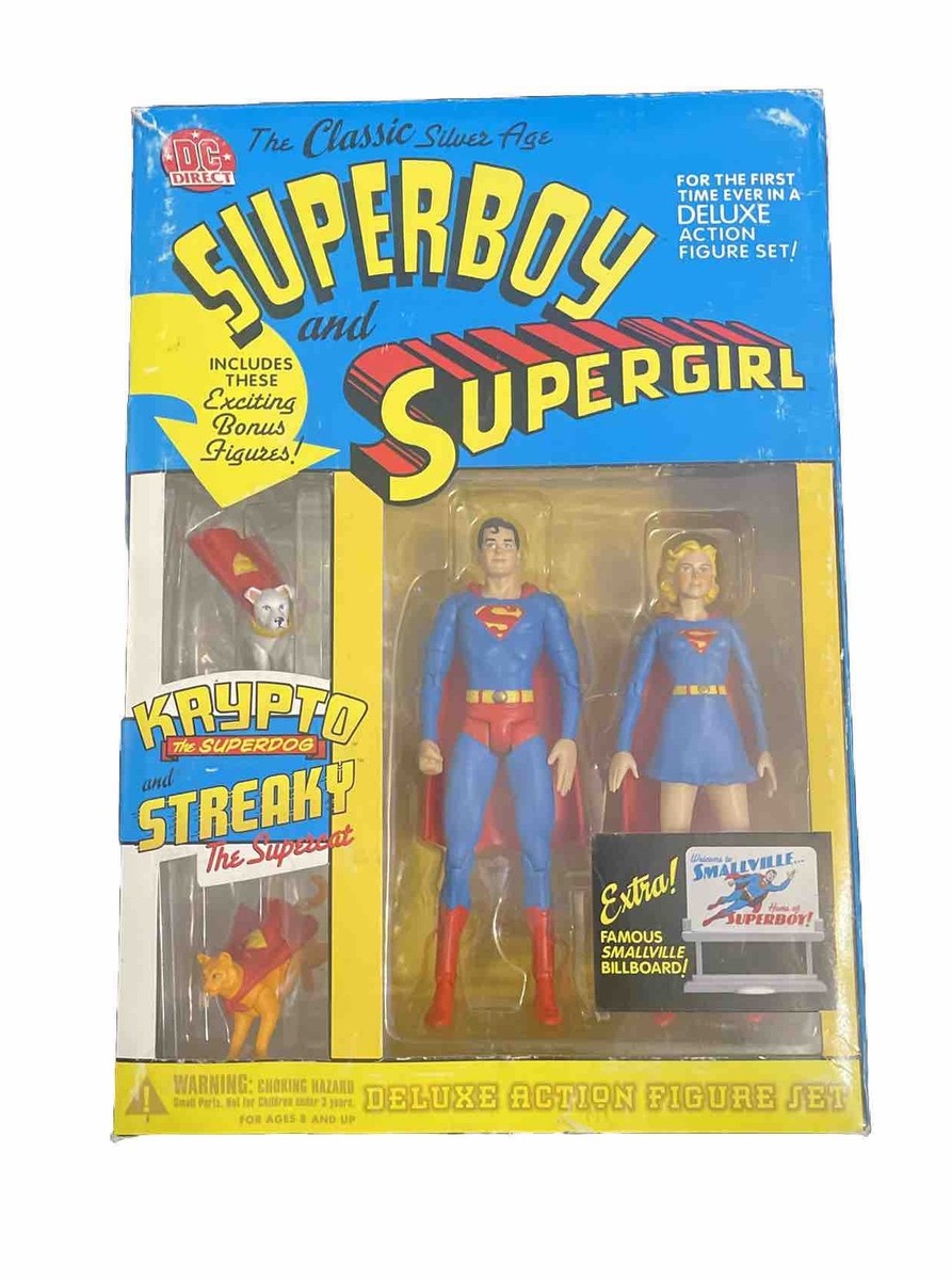 SUPERBOY and SUPERGIRL フィギュアセット Classic Silver Age Supergirl & Superboy Deluxe Action Figure
