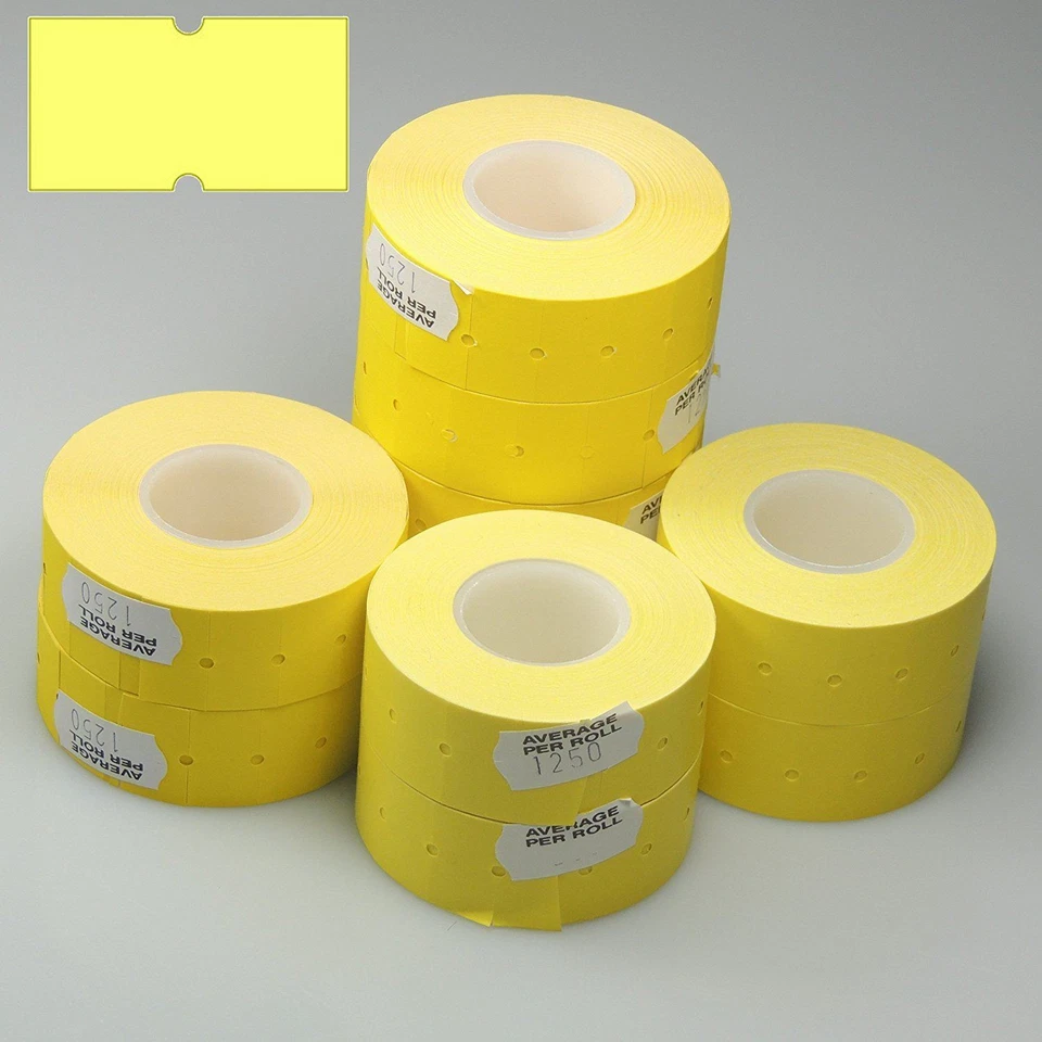 GATO 1 Roll Yellow Peelable Blank Plain CT1 22 x 12mm Price Gun Labels