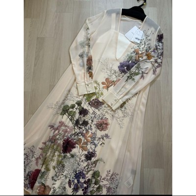 Ameri Und Daria V Neck Dress Ivory Size S 2Way Polyester Ameri Und Daria V Neck Dress Ivory Size S 2Way Polyester