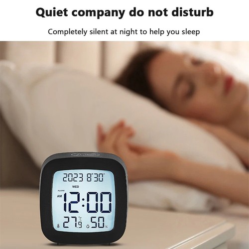 Lcd Display Multifunction Clock Humidity Monitor Table Clock Led Alarm Clock - Picture 8 of 16