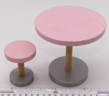 Wood Kitchen Pink Table Stool Doll Cooking Furniture Playset Accessories Toy