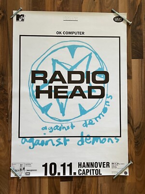 90s デッドストックRADIO HEAD 大判ポスター RADIOHEAD OK Computer Against Demons rare ORIGINAL 1997 Germany