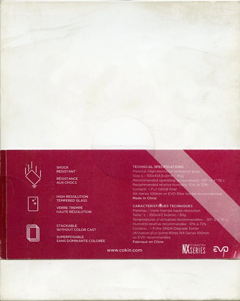 Cokin NUANCES Extreme Full Graduated Filter GND8 (3-Stop) for Size L (Z-Pro) - Image 4 of 4