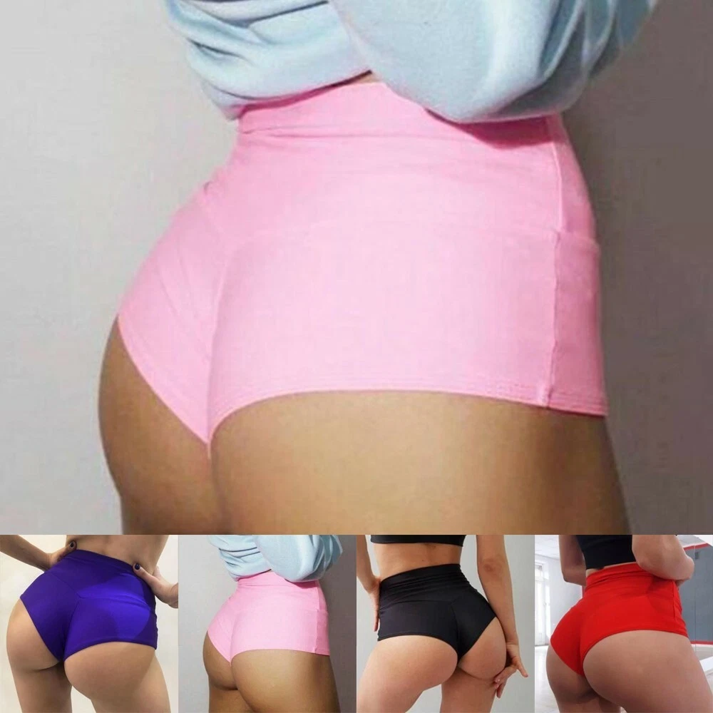 Womens Summer High Waist Yoga Shorts Butt Lift Hot Pants Sport Gym Workout  Beach