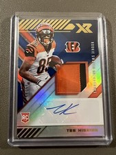 Tee Higgins 2020 Panini XR ROOKIE SWATCH AUTO PATCH BLUE PARALLEL /49 BENGALS