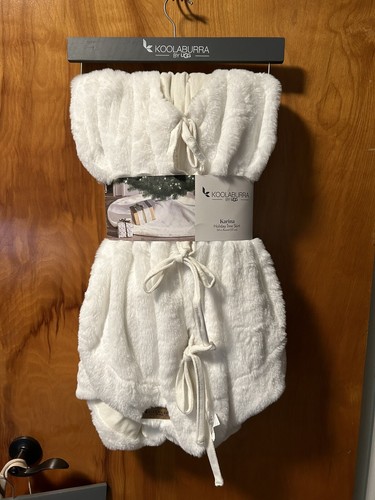 NWT Koolaburra by UGG Karina Faux Fur Christmas Tree Skirt White NEW - Picture 3 of 8