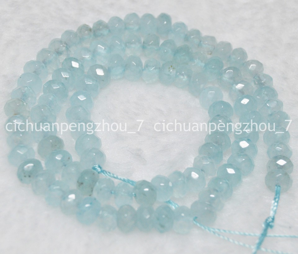 Gemme Abaco Blu Acquamarina Brasiliana Sfaccettate 2x4 Mm - Foto 7