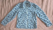 Eddie Bauer Girls Fleece Jacket Full Zip Blue Small 7/8 Excellent Condition