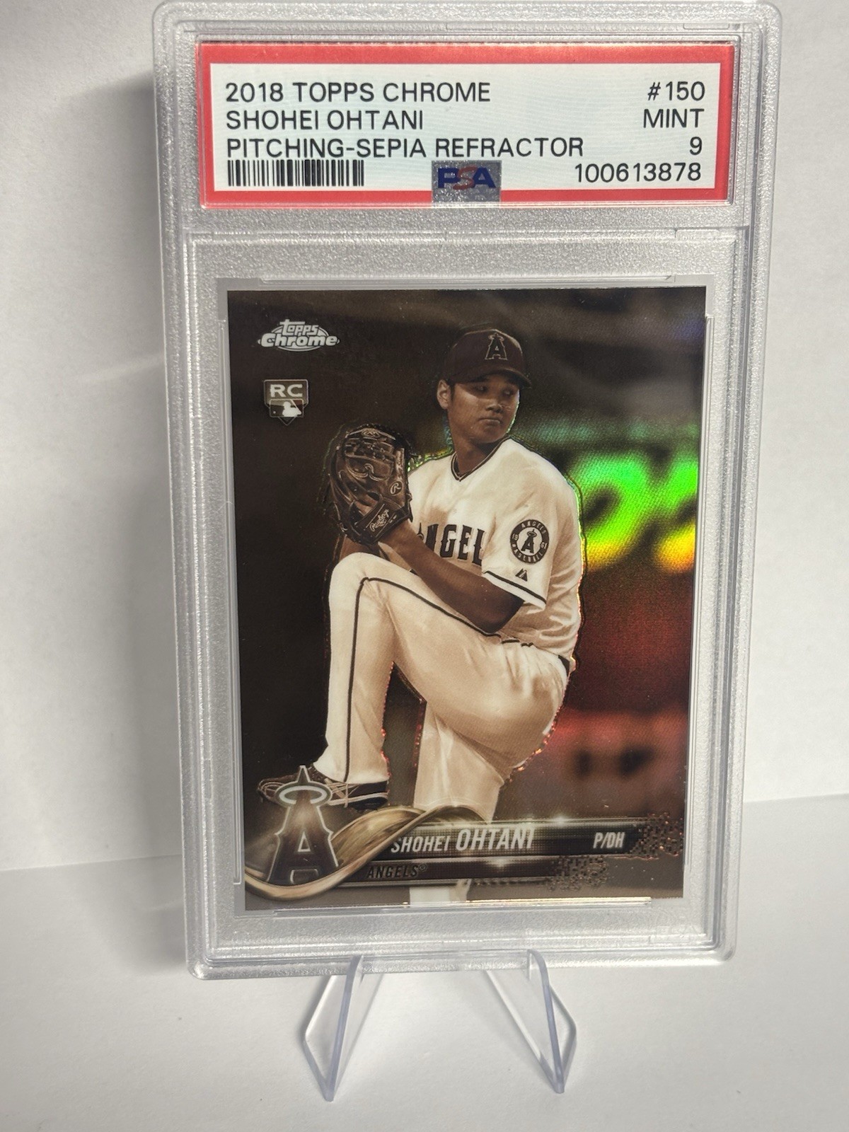 Shohei Ohtani 2018 Topps Chrome #150 Sepia Refractor (Pitching