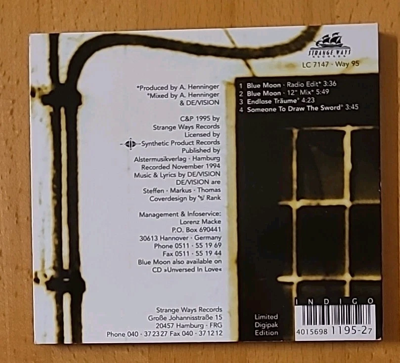 De-Vision Blue moon Maxi CD Limited Edition Digipak Depeche Mode VNV Nation - Bild 3 von 3