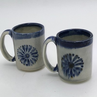 Erandi Tonalá Mexico Ken Edwards Guadalajara Hand painted Pottery Mug, Set Of 2
