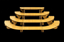 Display Stand 4 Tier MDF Modular Straight & Curved Sets Flat Pack