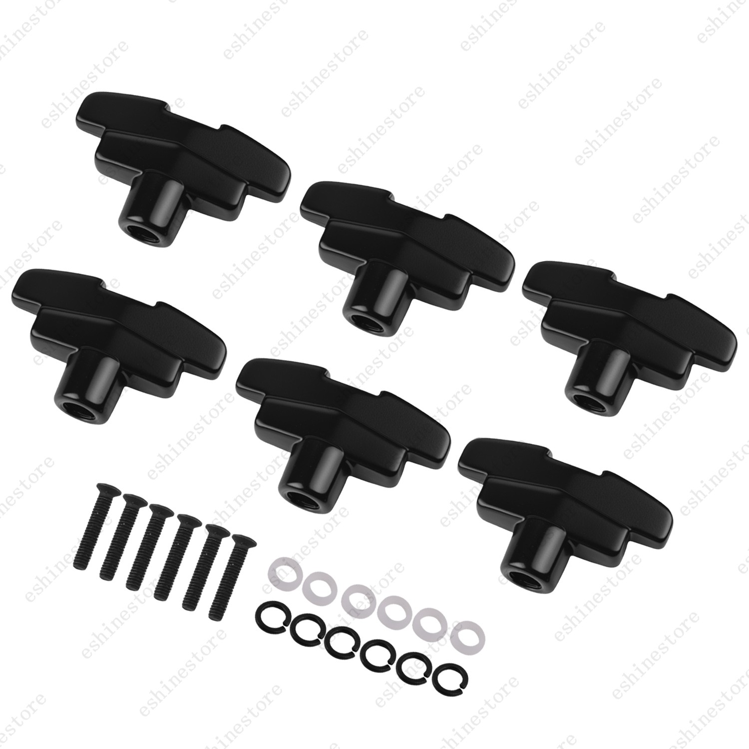 1 Set (6Pcs) Guitar Tuning Peg Button Machine Head T-Shaped Buttons - 4 Colors