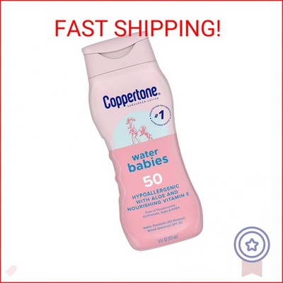 Coppertone WaterBabies Baby Sunscreen Lotion SPF 50, Hypoallergenic Sunscreen fo
