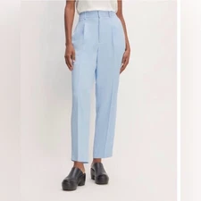 Everlane The Japanese GoWeave Way-High Tapered Pant in CHAMBRAY BLUE size 10