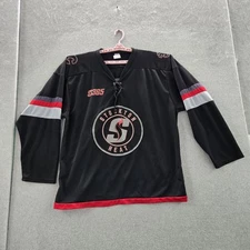 Stockton Heat Men Jersey XXL Black Success Promotions Hockey Logo Lace Up