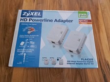 New ZyXEL HD Powerline Adapter PLA4205 500Mbps Ethernwt Starter Kit Sealed