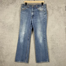 VINTAGE Levis 517 Jeans Mens 32x28 Blue Denim Bootcut Made in USA Orange Tab 90s