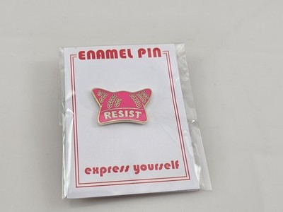 The Pussyhats Resist Pink Enamel Metal Pin by Express Yourself 1'' width