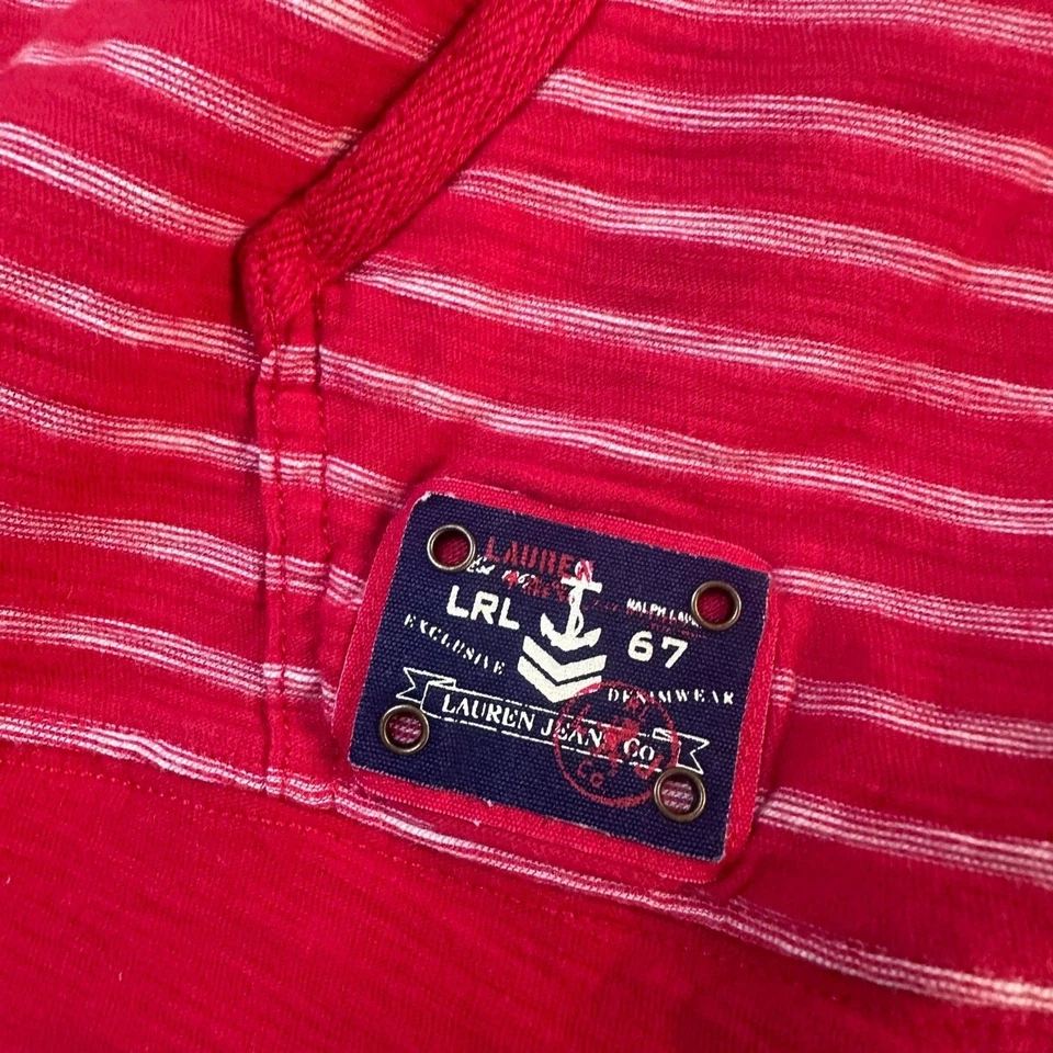 Lauren Jeans Co Ralph Lauren Sudadera con Capucha 3X Rayas Rojas Con Cordones Náutica LRL Foto 2 de 4
