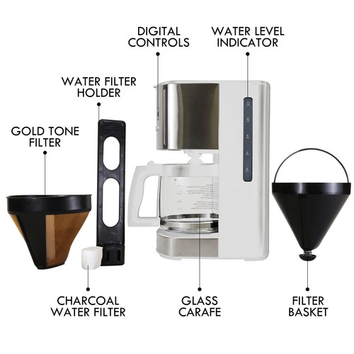 Koolatron Kenmore Programmierbare 1,8L Filterkaffeemaschinen 12 Tassen Tropfkaffee - Bild 5 von 5