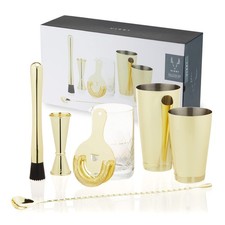 Viski Bartender Kit for Mixed Drinks and Cold Brew Cocktails, 7-Piece, Gold