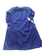 Hayley Too Retro Dress Size M Pleated Buttons Shoulder Pads Length 42” #100
