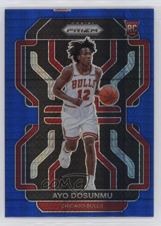 2021-22 Panini Prizm Factory Set Blue Hyper Ayo Dosunmu #271 Rookie RC 14cm