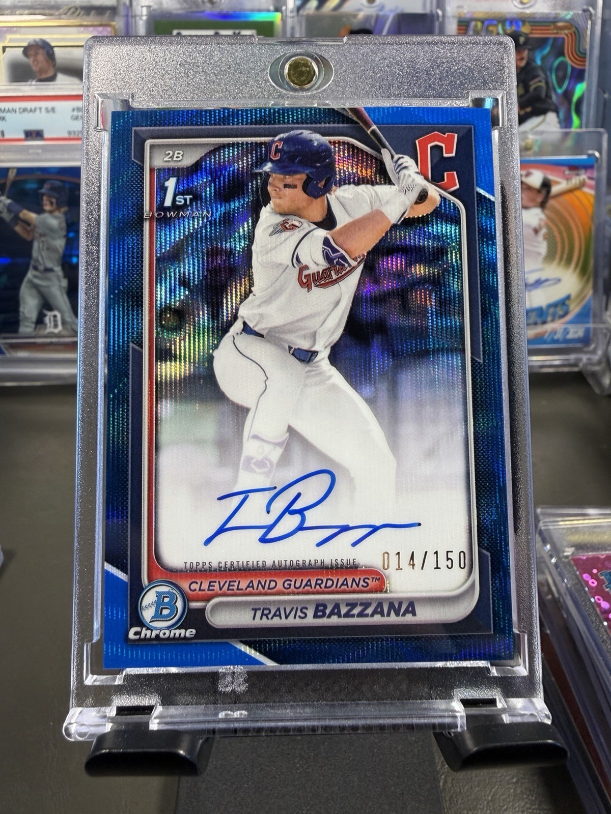 Travis Bazzana 2024 1st Bowman Chrome Prospect Autographs Blue Wave /150