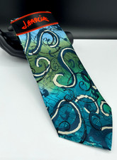 J. GARCIA Men's Silk Tie  Another Butterfly  Green  NEW MSRP: 40.00