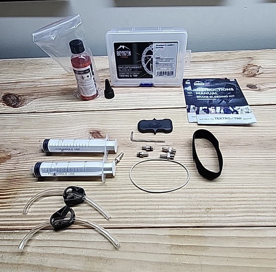 Kit de purga Borgen Tools adecuado para bicicleta Tektro y TRP Foto 2 de 2