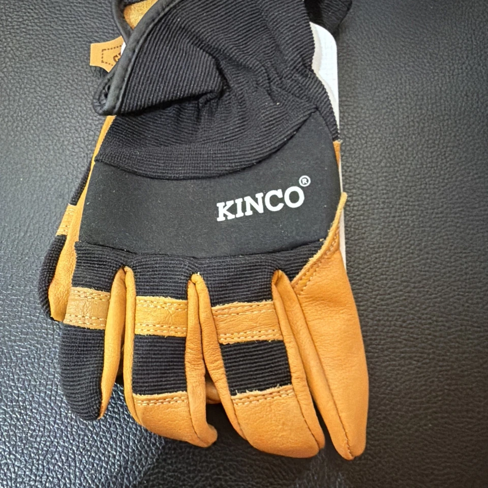 Kinco 104M Lined Premium Hybrid Leather Work Gloves medium - Image 3 of 4