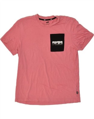 Puma Herren Grafik T-Shirt Oberteil Medium Rosa Baumwolle BO84