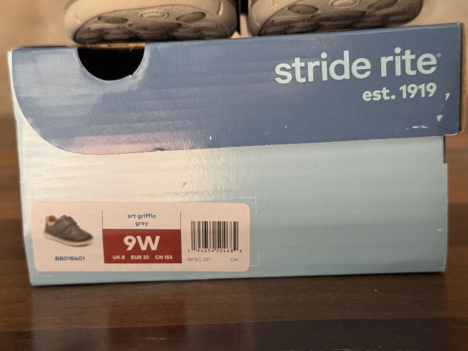 Zapatos Stride Rite Niños Pequeños Srt Griffin Gris BB018401 Talla 9W Nuevos en Caja Foto 3 de 3