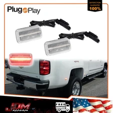 For 2015+ Chevy GMC 2500/3500HD Clear Lens Red LED Rear Fender Marker Light 2PCS