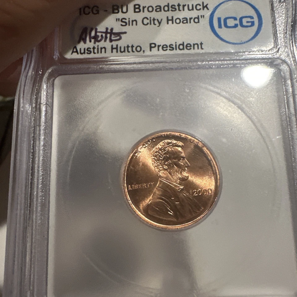 BU Broadstruck Sin City Hoard 1C ICG Penny 3 Pieces 1986, 2000, 2001 - Image 4 of 4