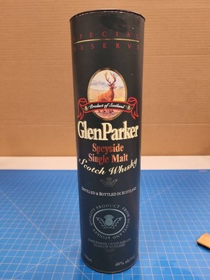 Glen Parker Speyside Single Malt Scotch Whisky Tube Scotland Empty Collectible