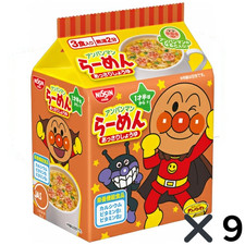 Nissin Anpanman Ramen Soy Sauce Flavor 3 Servings 90g × 9 Packs Instant Noodles