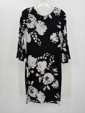 Pre-Owned Calvin Klein Black Size 2 Knee Length Long Sleeve Dress