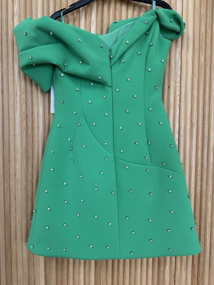 rachel gilbert green beaded dress Rachel Gilbert Matteo Beaded Mini Dress