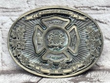 Calgary Fire Dept Centennial Solid Brass Belt Buckle 1885-1985 Limited Edition