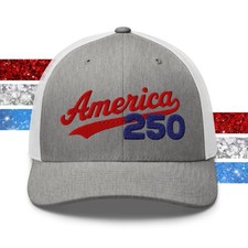 Sombrero de camionero America 250 aniversario: Patriotic USA 1776 2026 Freedom gorra de malla
