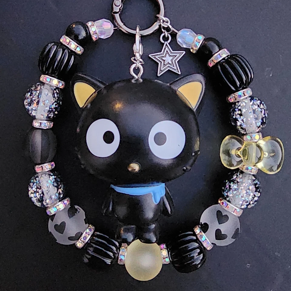 Llavero Kawaii con Cuentas, Dije de Bolso, Dije de Cartera, Clip de Bolso - Sanrio - Choco Cat Foto 3 de 4