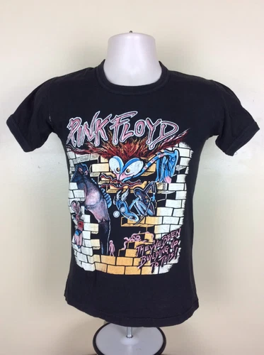 80s Pink Floyd The Wall Concert T-Shirt Black XS/S Parki 1980s vintage concert t-shirt, vintage, size XS, single stitch, B+ condition