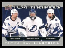 2021-22 Upper Deck Team Triples Steven Stamkos / Andrei Vasilevskiy / Victor