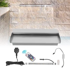 12" Vevor Pool Fountain Waterfall Spillway Multi-color LED Light Strip W/ Remote